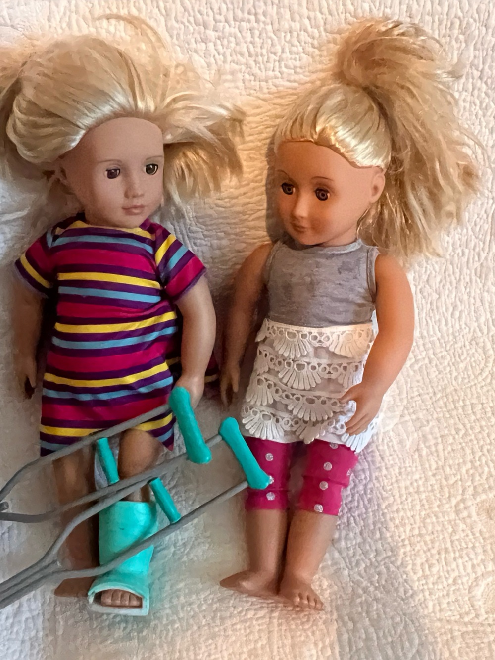 Generation Two-Piece Kids Play Doll Set in Pink & Multicolor — Blonde Hair Dolls